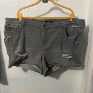 Torrid Gray Distressed Jean Shorts